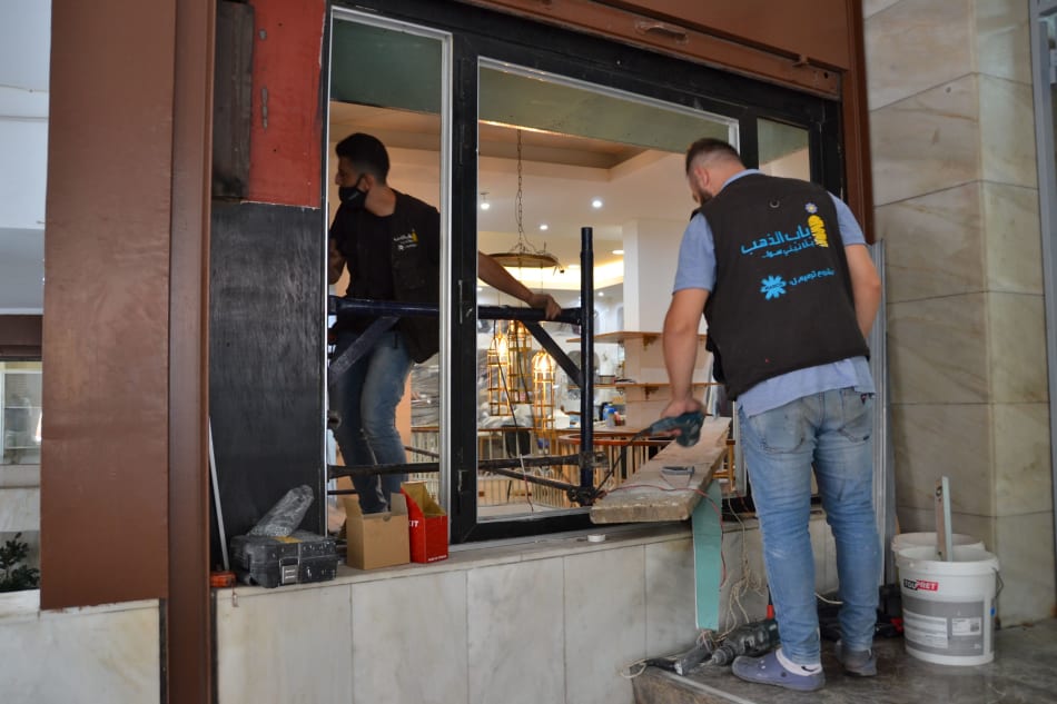 BEDCO by March workers renovating L'artisan du Liban's showroom